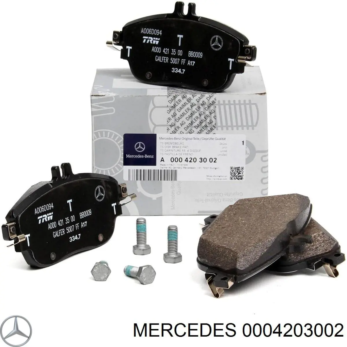 Передние тормозные колодки 0004203002 Mercedes