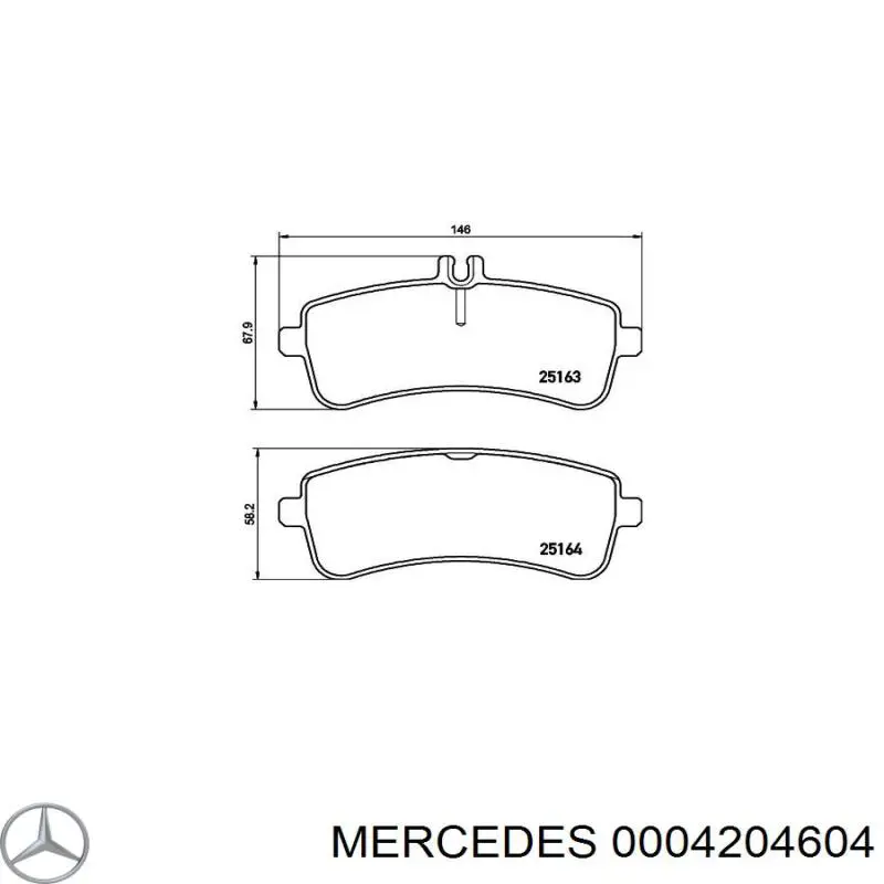 Колодки дисковые  Mercedes 0004204604 цена, от 111.67 USD