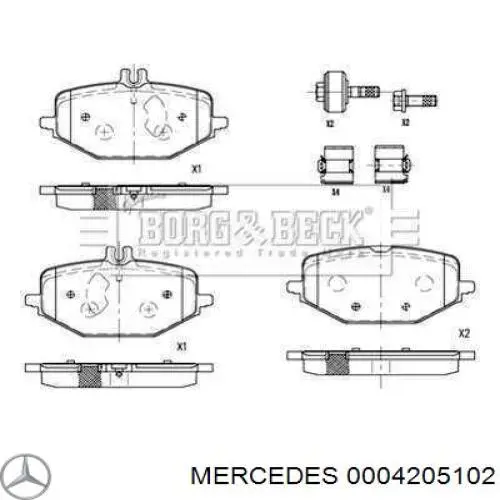0004205102 Mercedes sapatas do freio traseiras de disco