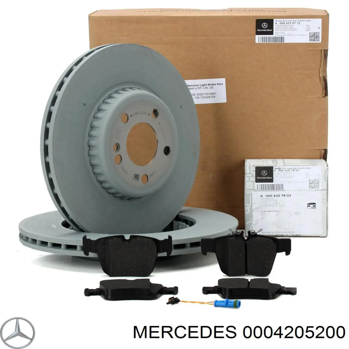 0004205200 Mercedes sapatas do freio traseiras de disco