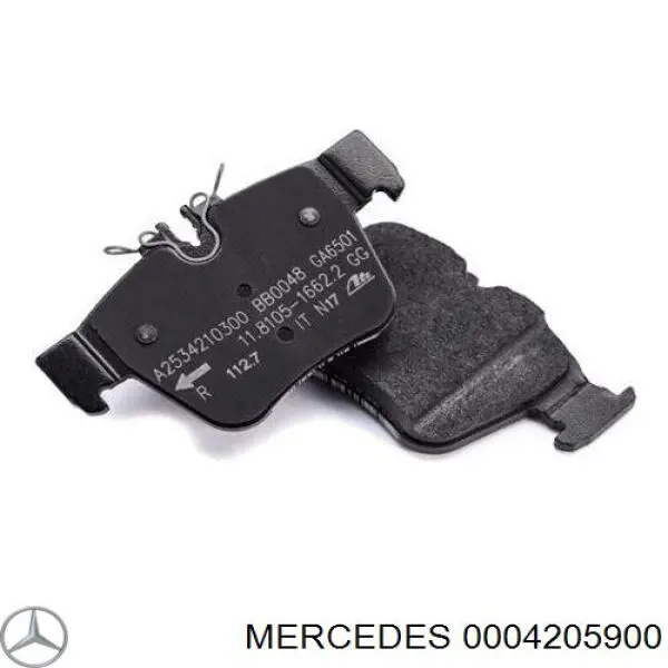 0004205900 Mercedes sapatas do freio traseiras de disco