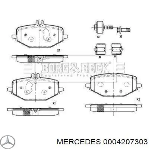 0004207303 Mercedes sapatas do freio traseiras de disco