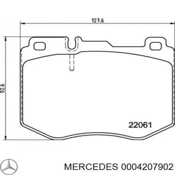 0004207902 Mercedes sapatas do freio dianteiras de disco