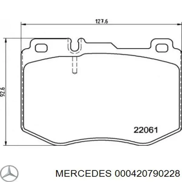 Передние тормозные колодки 000420790228 Mercedes