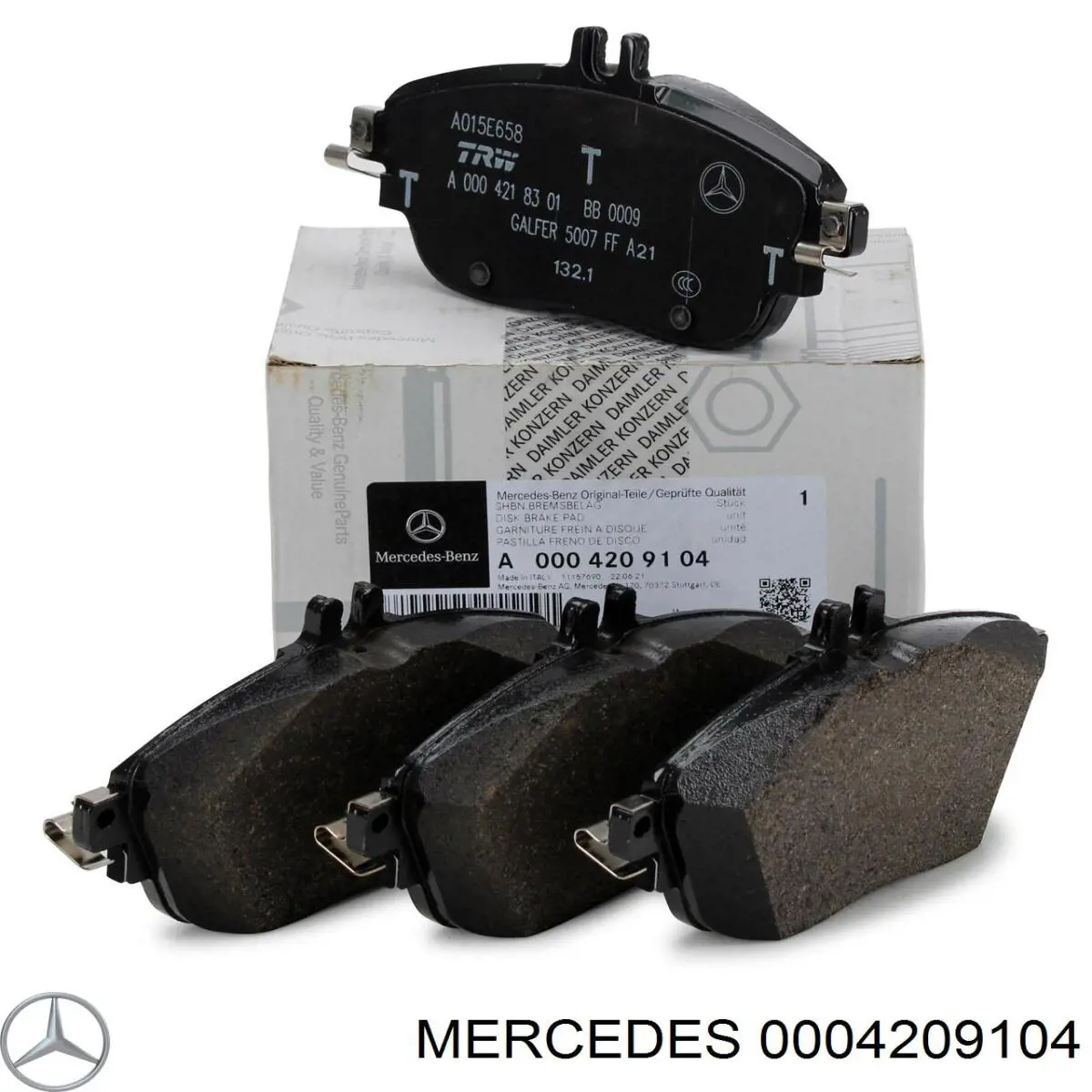 Передние тормозные колодки 0004209104 Mercedes