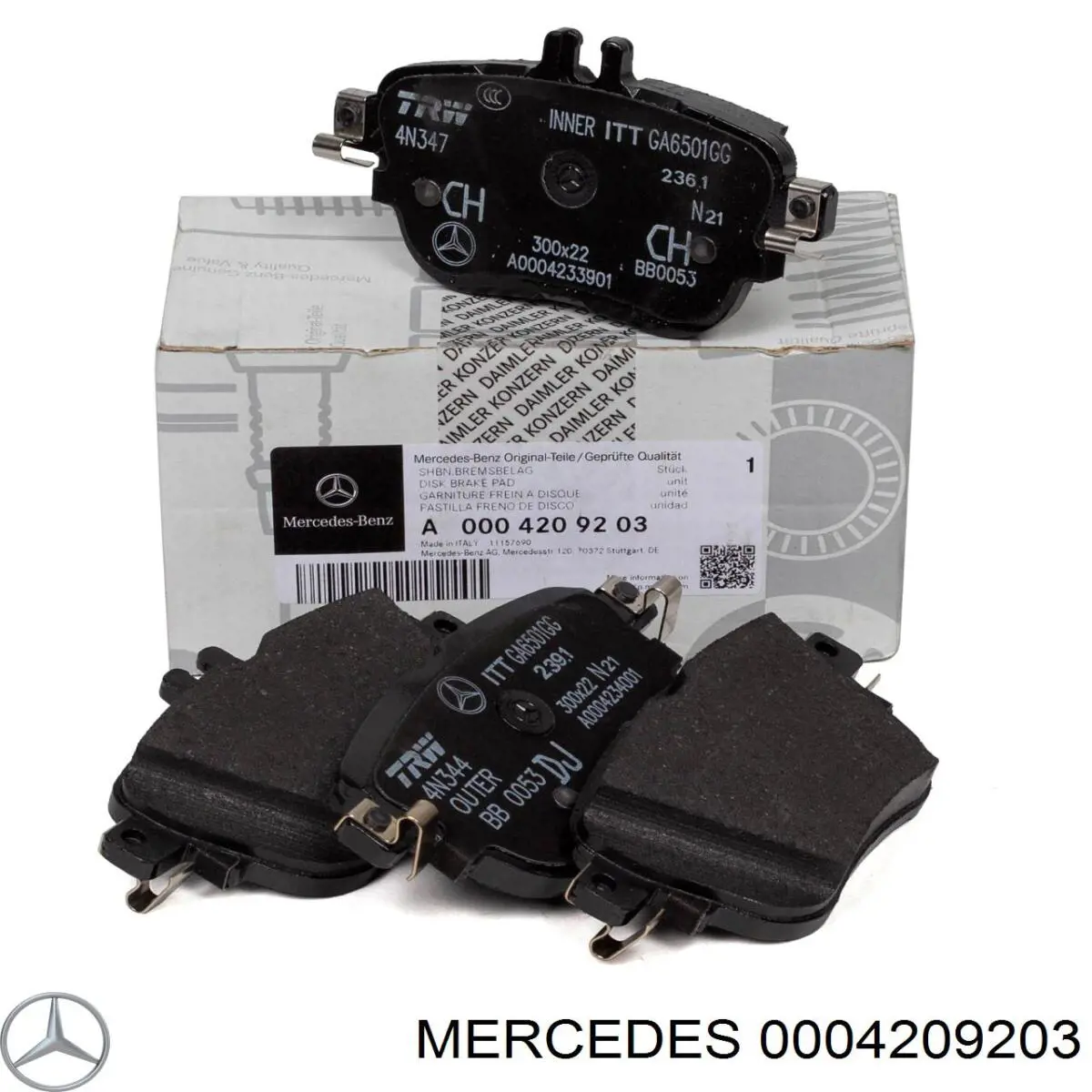 0004209203 Mercedes sapatas do freio traseiras de disco
