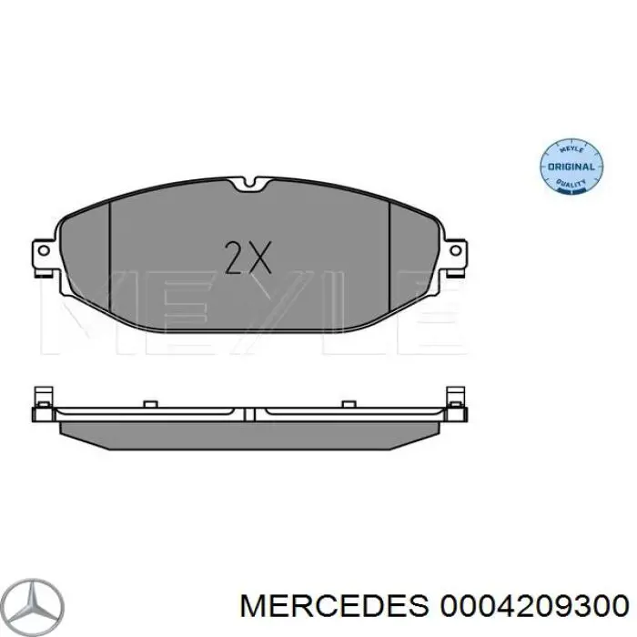 Передние тормозные колодки 0004209300 Mercedes