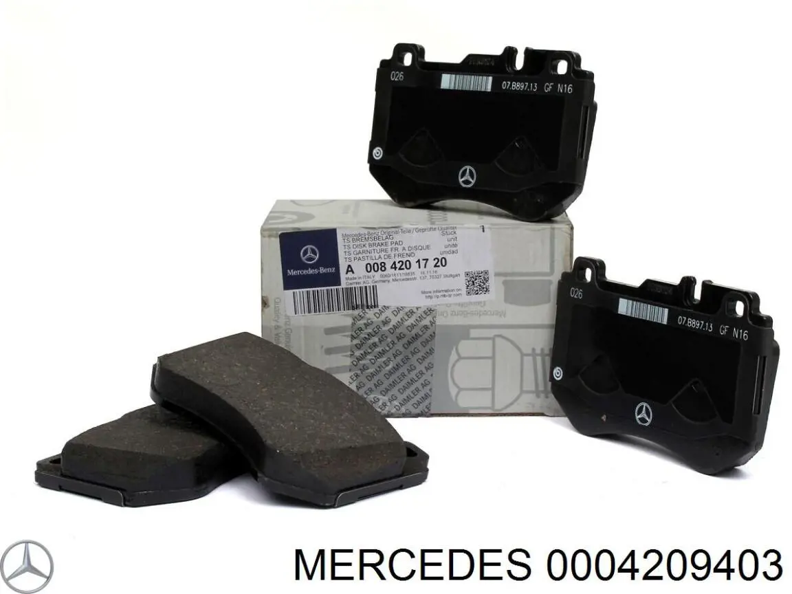 Задние дисковые колодки Mercedes 0004209403