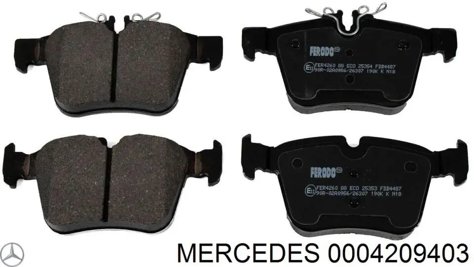 Колодки дисковые  Mercedes 0004209403 цена, от 44.06 USD