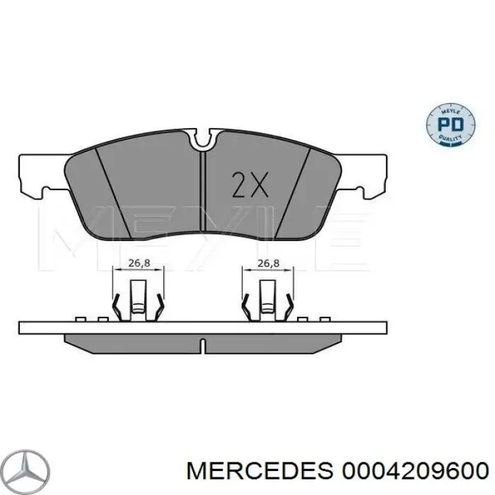 Передние тормозные колодки 0004209600 Mercedes