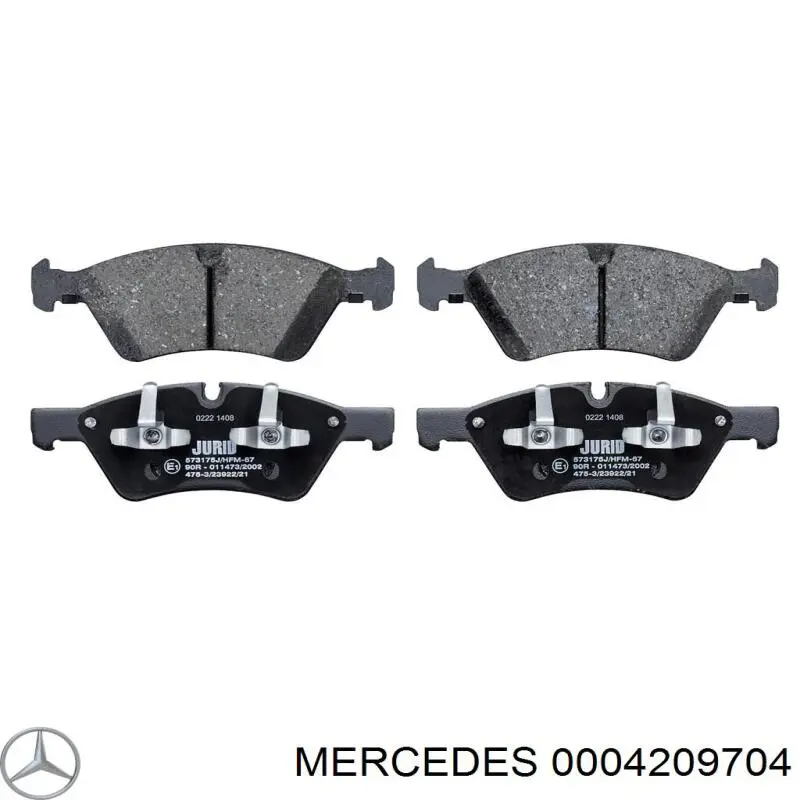 Передние тормозные колодки 0004209704 Mercedes