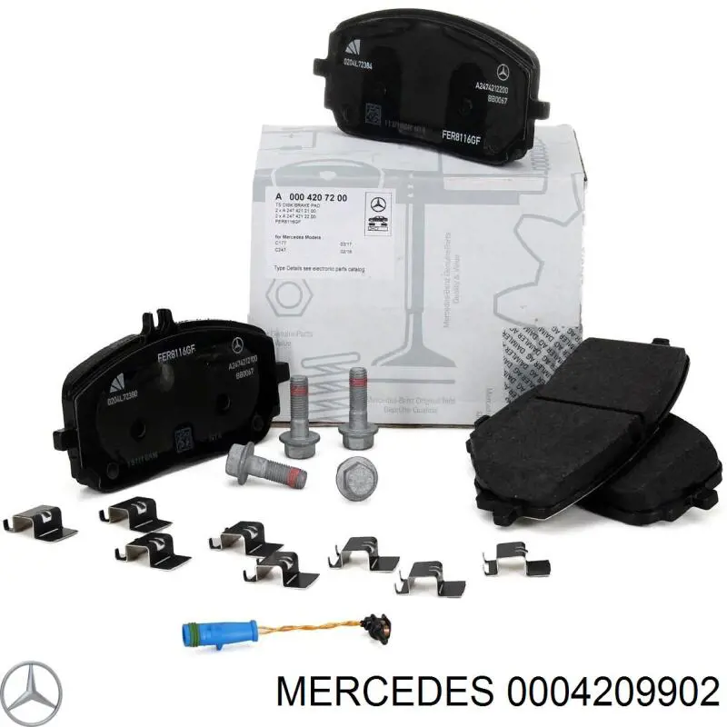 0004209902 Mercedes колодки тормозные передние дисковые