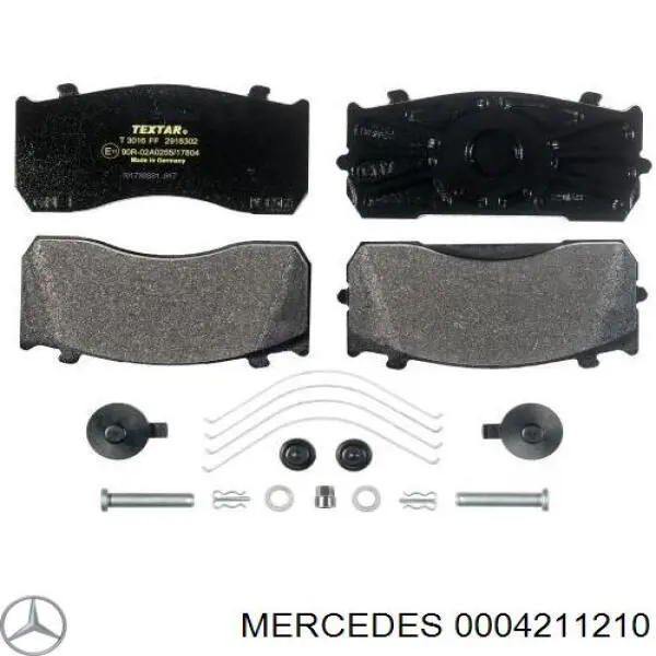 Передние тормозные колодки 0004211210 Mercedes