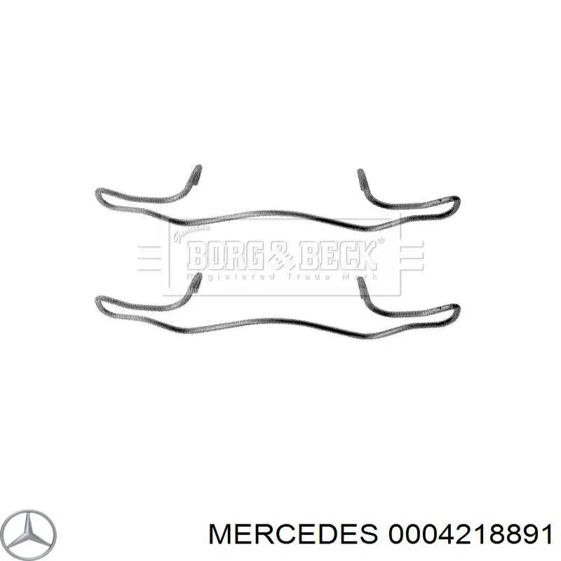 Комплект пружинок крепления дисковых колодок, передних Mercedes 0004218891 цена, от 3.06 USD