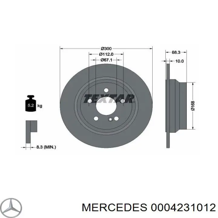 Купить 0004231012 Mercedes Диск тормозной задний