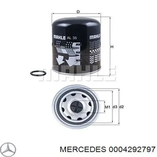 Фильтр осушителя воздуха (влагомаслоотделителя) (TRUCK) 0004292797 Mercedes