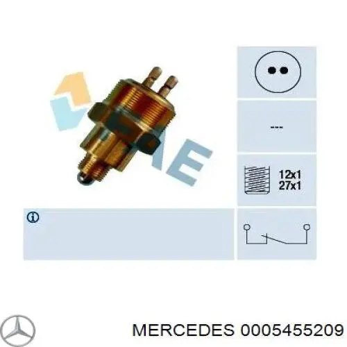 Датчик включения фонарей заднего хода 0005455209 Mercedes