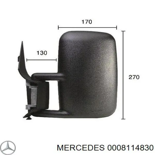 0008114830 Mercedes espelho de retrovisão esquerdo