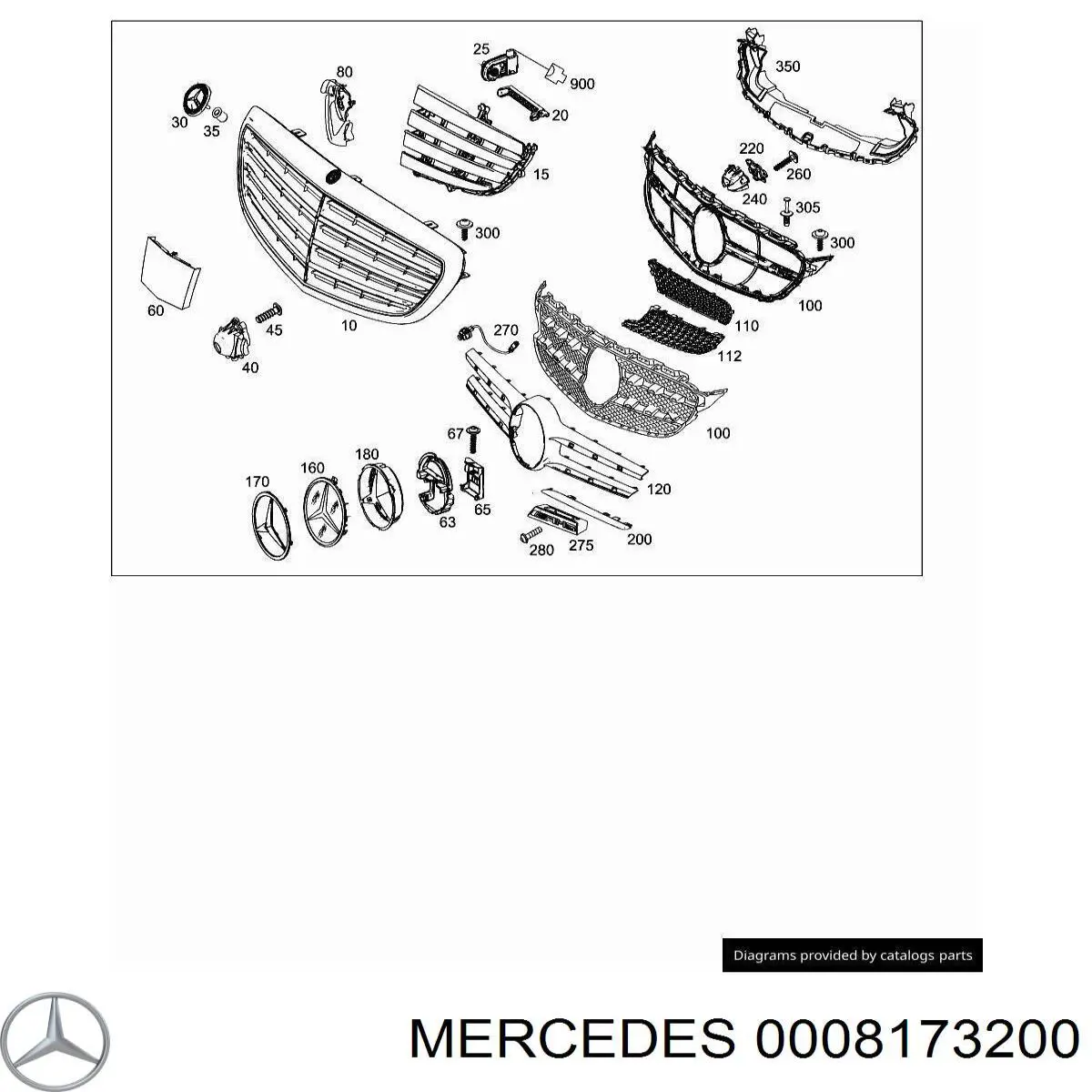 Эмблема решетки радиатора 0008173200 Mercedes
