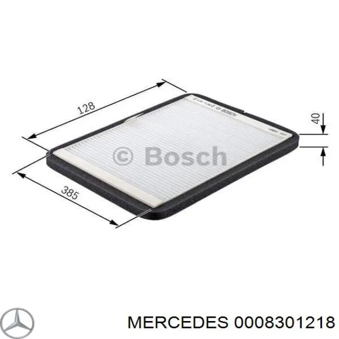 Фильтр воздушный отопителя Mercedes 0008301218 цена, от 23.43 USD