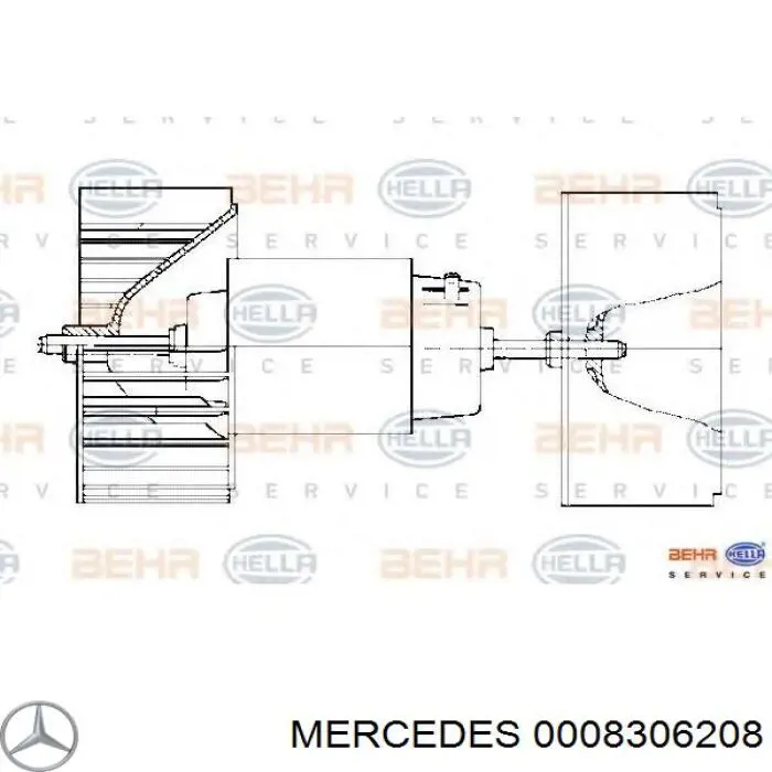 0008306208 Mercedes Электромотор печки