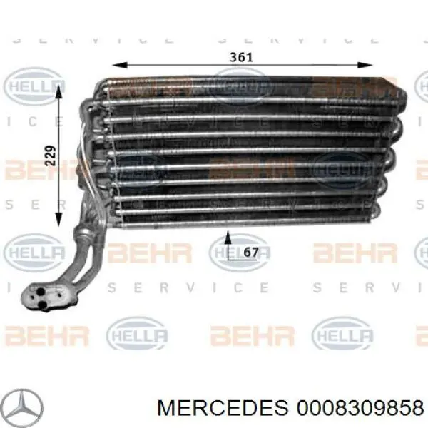 Испаритель кондиционера 0008309858 Mercedes