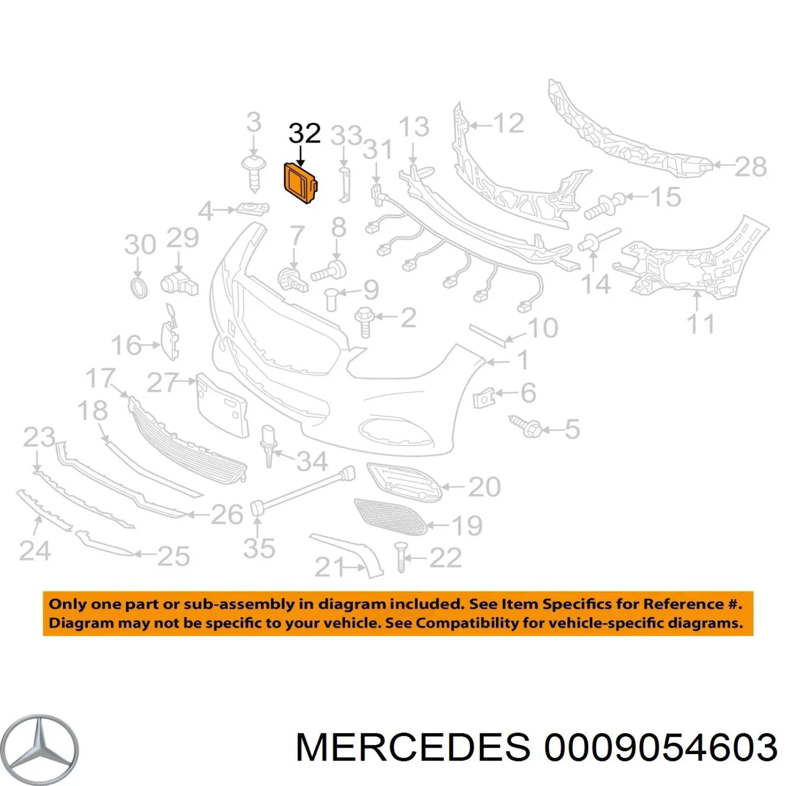0009054603 Mercedes sensor de radar de distância
