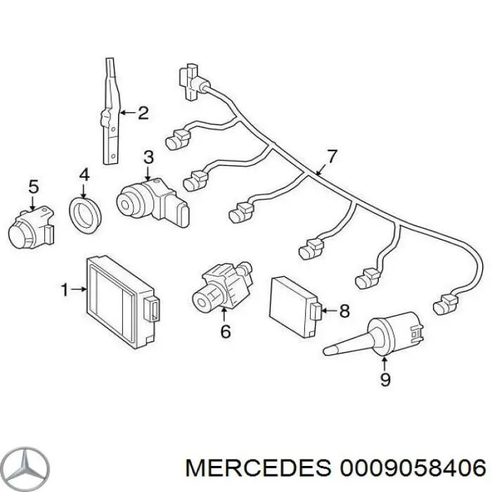 Радарный датчик дистанции на Mercedes C (W201)
