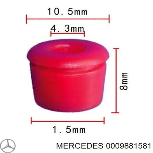 0009881581 Mercedes cápsula (prendedor de fixação do forro do pára-choque do pára-lama dianteiro)