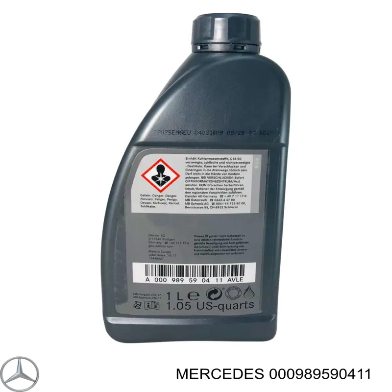 Трансмиссионное масло 000989590411 Mercedes