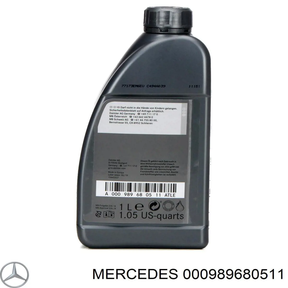 Aceite de transmisión 000989680511 Mercedes