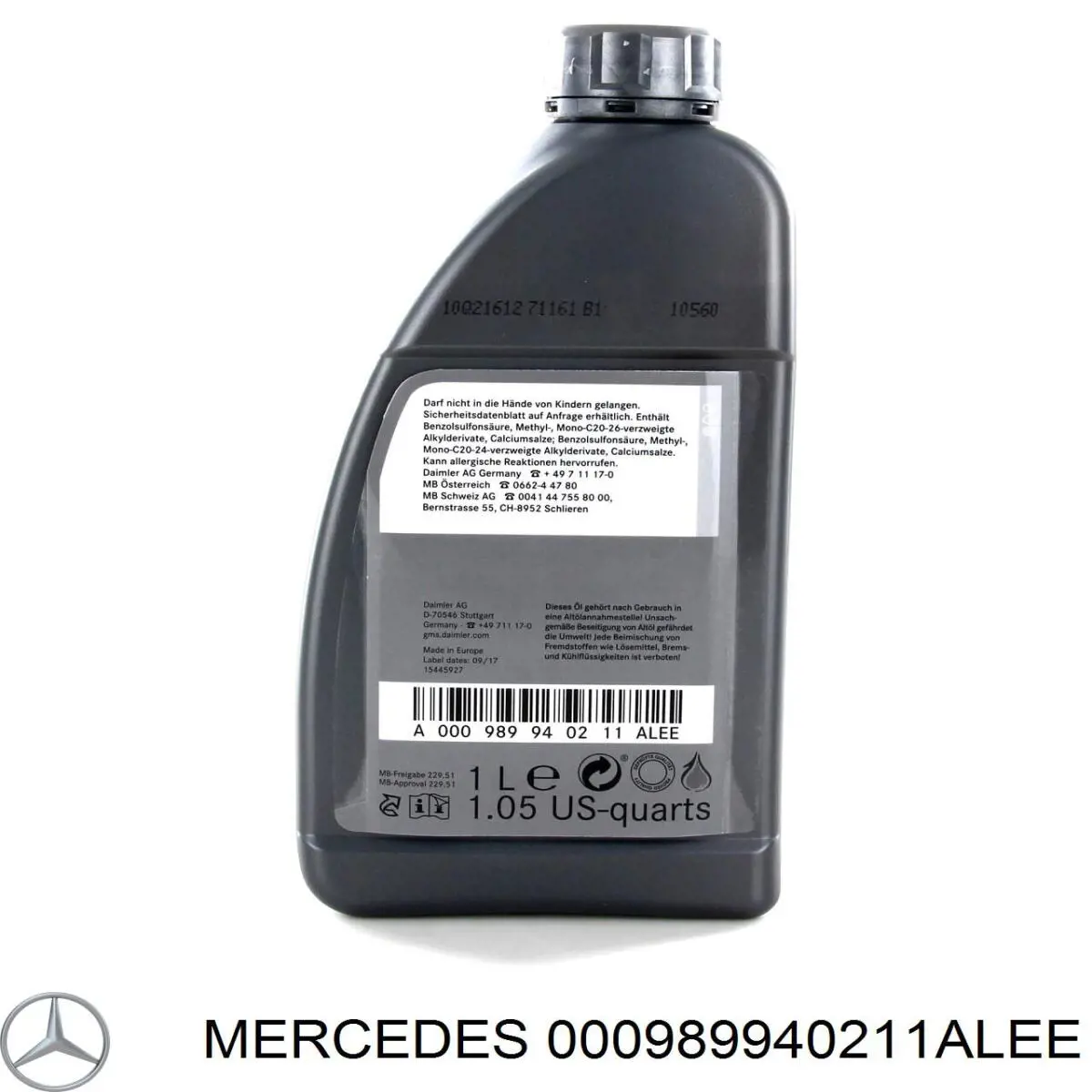 000989940211ALEE Mercedes Масло двигателя