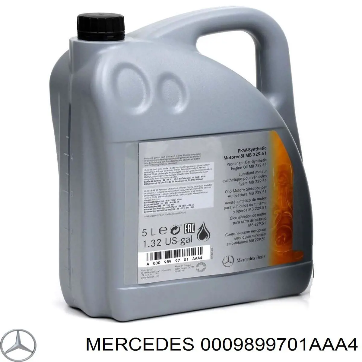 Моторное масло Mercedes PKW Motorenol 5W-30 Синтетическое 5л (0009899701AAA4)