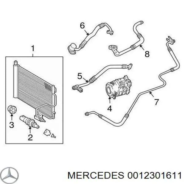 Компрессор кондиционера 0012301611 Mercedes