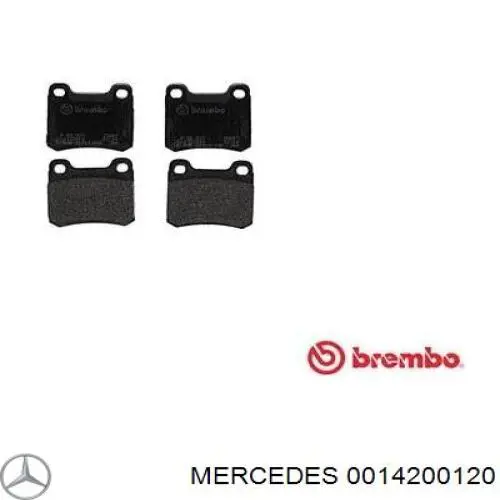 0014200120 Mercedes колодки тормозные задние дисковые