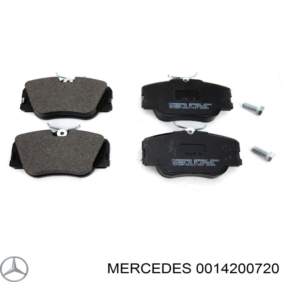 0014200720 Mercedes колодки тормозные передние дисковые