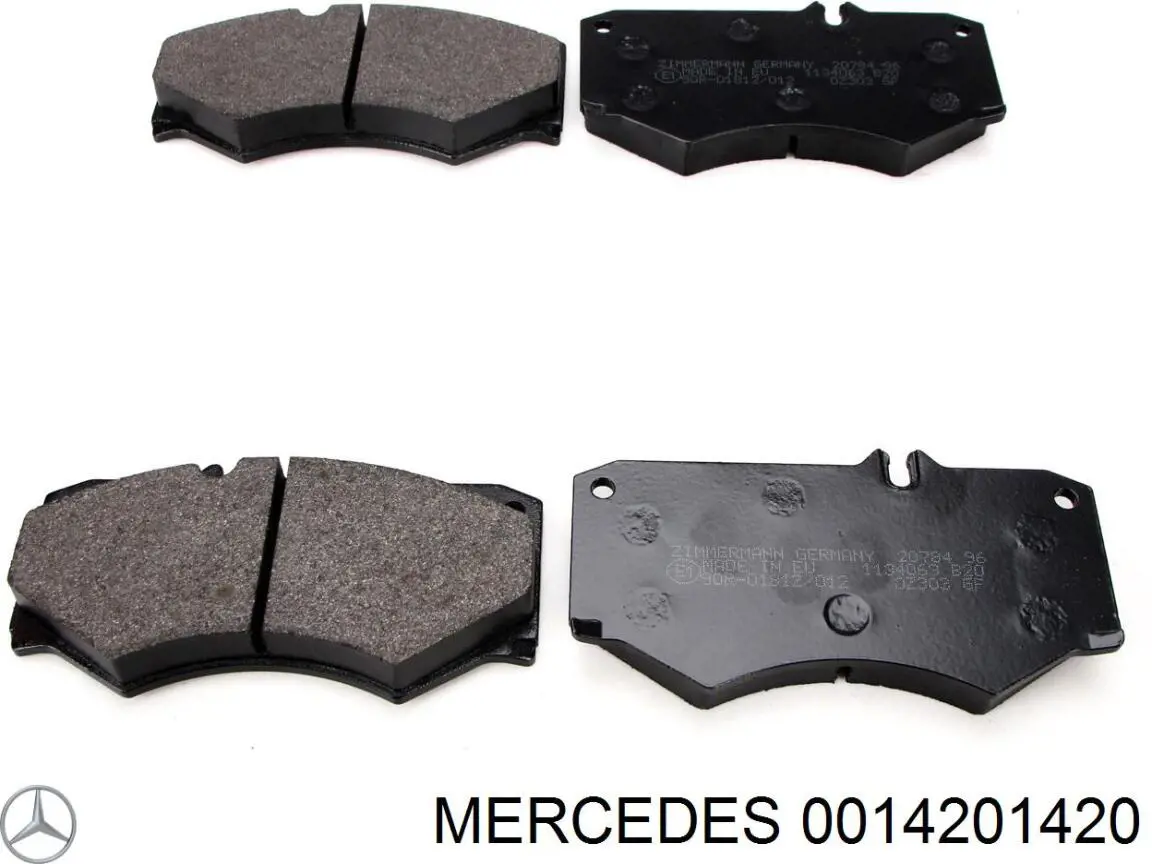 0014201420 Mercedes колодки тормозные передние дисковые
