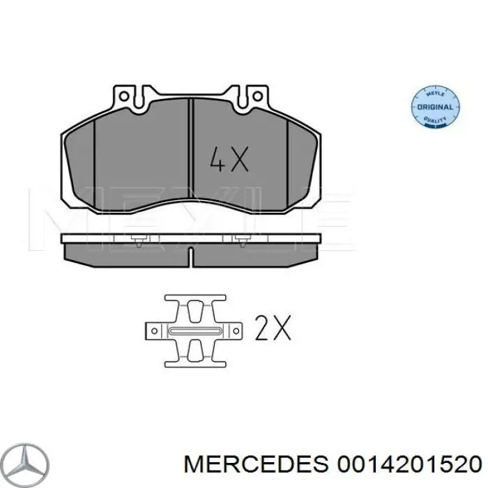 Колодки дисковые  Mercedes 0014201520 цена, от 33.86 USD