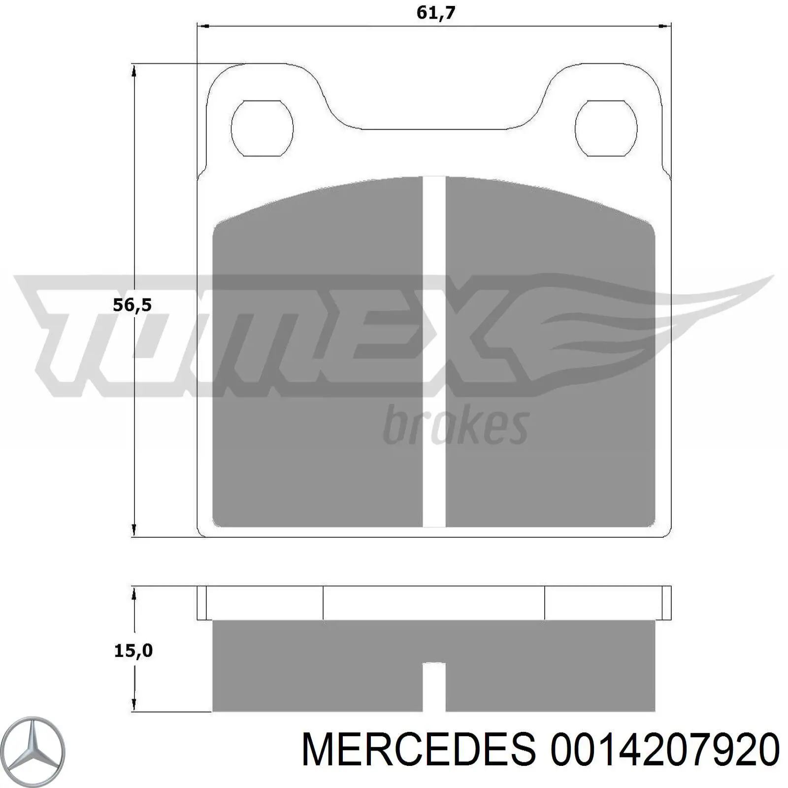 Задние тормозные колодки 0014207920 Mercedes