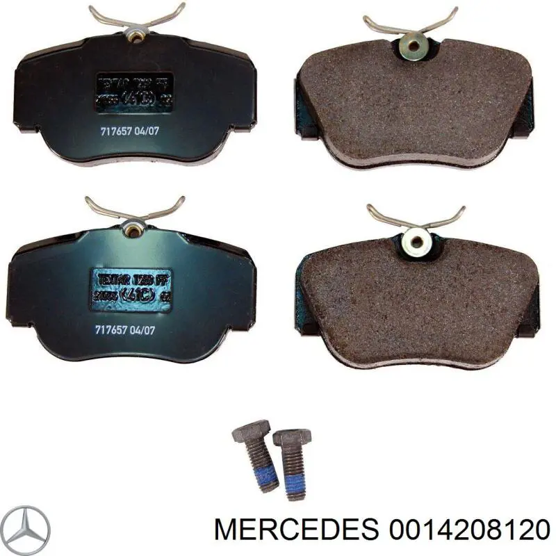0014208120 Mercedes колодки тормозные передние дисковые