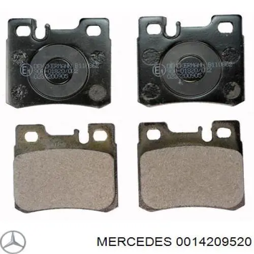 0014209520 Mercedes колодки тормозные задние дисковые