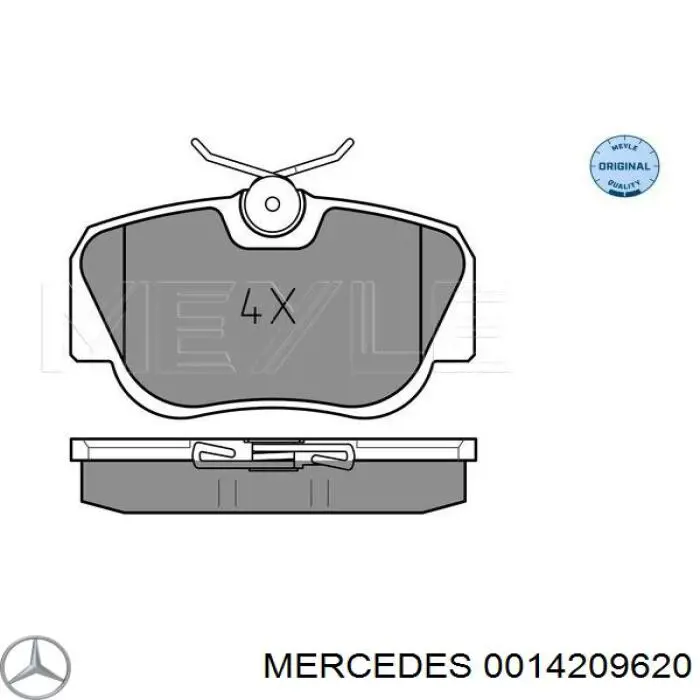 Передние тормозные колодки 0014209620 Mercedes