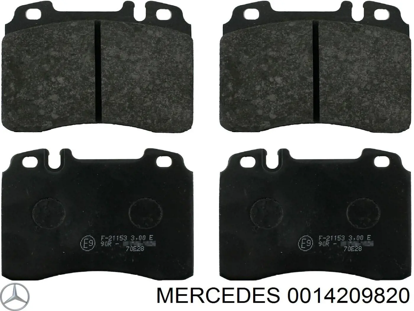 0014209820 Mercedes колодки тормозные передние дисковые