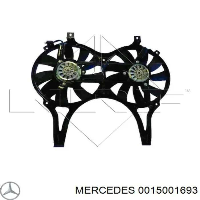 0015001693 Mercedes диффузор радиатора кондиционера, в сборе с крыльчаткой и мотором