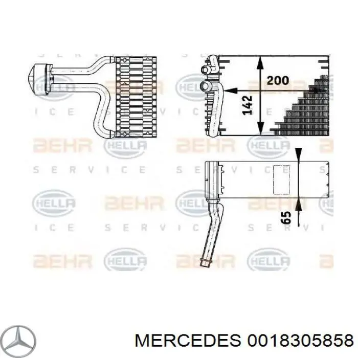 Испаритель кондиционера 0018305858 Mercedes