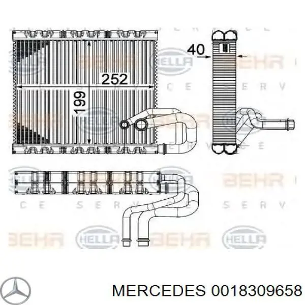 Испаритель кондиционера 0018309658 Mercedes