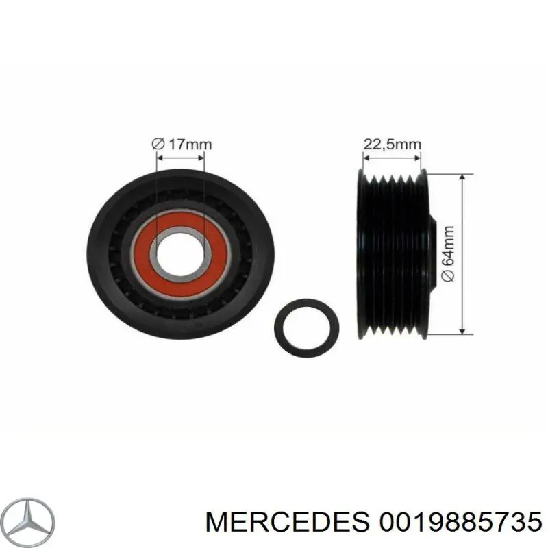0019885735 Mercedes паразитный ролик