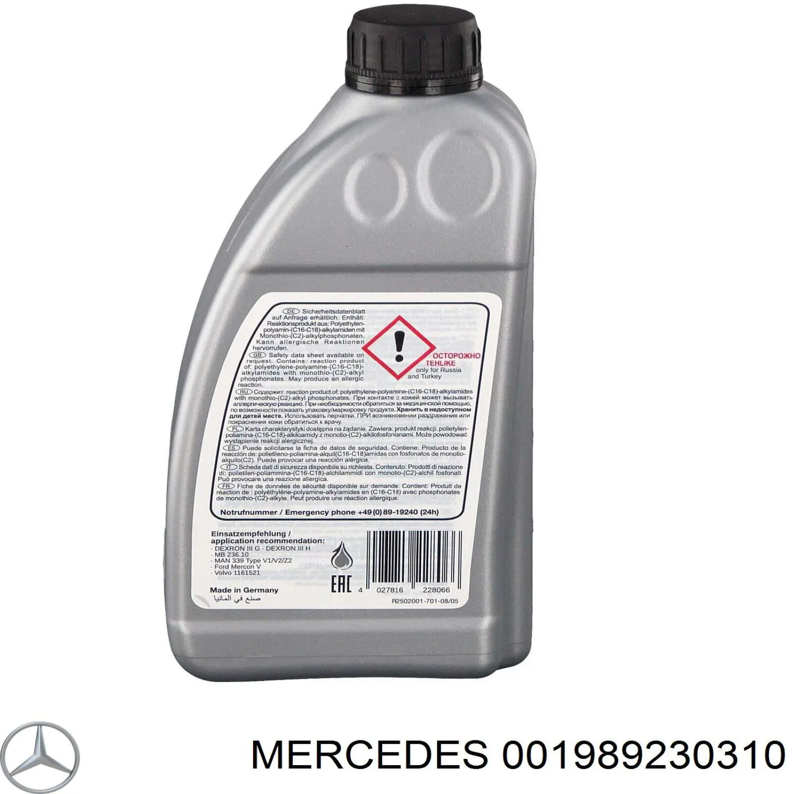 0019892303 MERCEDES Aceite caja de cambios original y equivalente