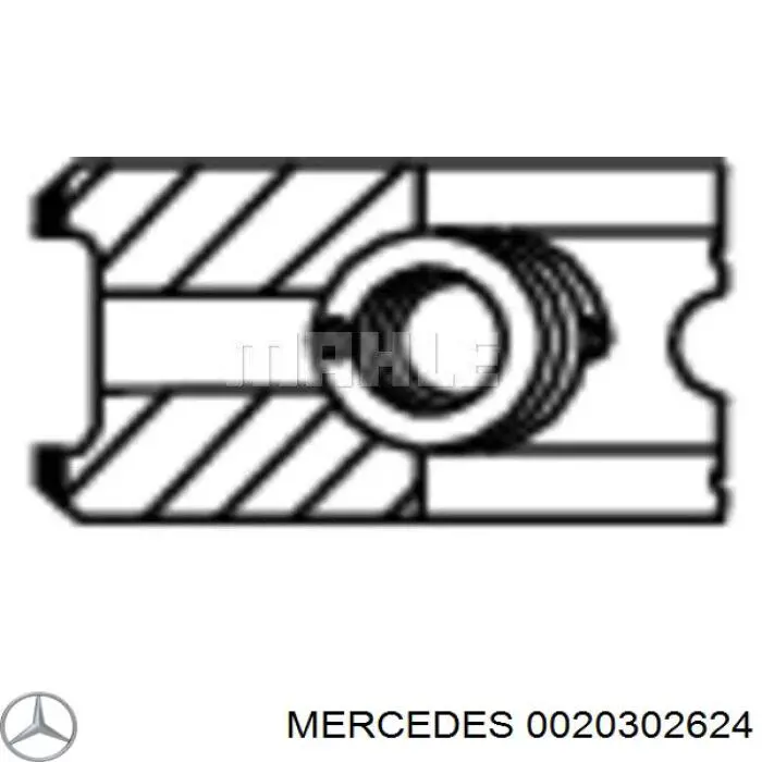 0020302624 Mercedes кольца поршневые на 1 цилиндр, std.