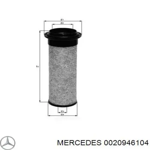 0020946104 Mercedes Воздушный фильтр двигателя